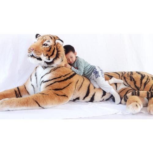 Dorimytrader Simulation Domineering Animal Tiger Plush Toy Large Amazing Realistic Tigers Collection Photography props Home Deco
