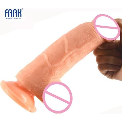 FAAK 1.96" thick Big Dildo suction cup Realistic dildo sex toys for women artificial penis clear veins big dick erotic product