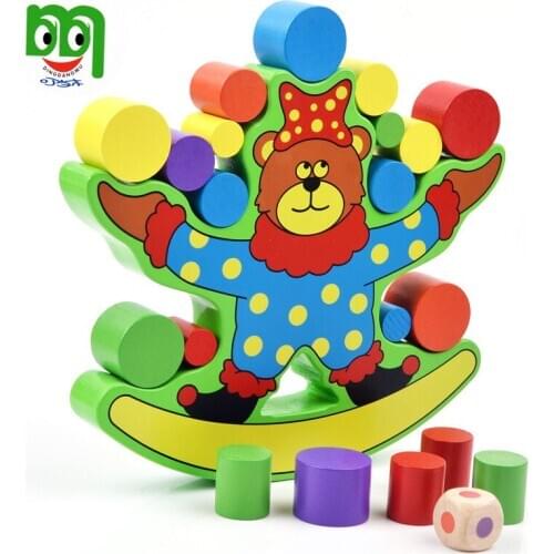 Baby Toys Toddler Toys Sorting, Nesting & Stacking toys Animal balance Stacking toy wooden Montessori toys building blocks sale