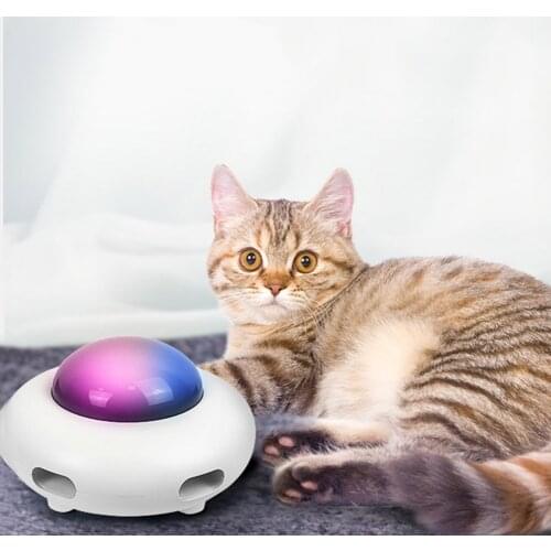 Interactive Electric Cat Teaser Toy Smart Automatic Feather Stick Crazy Game Spinning Turntable Kitten Pet Catching Funny Toys