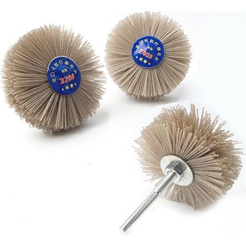 JLI 3pcs 6mm 80/320/400 Grinder Head Granularity Wheel for Wood Carving Mahogany Furniture Polishing Grinding Tool