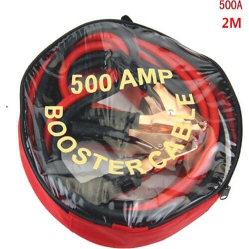 Battery Cable Car Battery Emergency Line 500 AMP 2M Booster Cables With Extra Heavy-Duty Clamps