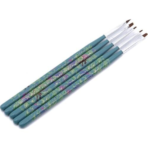 5Pcs/Set 2Colors Nail Art Brush For Manicure Gel Brush Painting Dotting Pen 3D Design Manicure Manicure Salon Tools