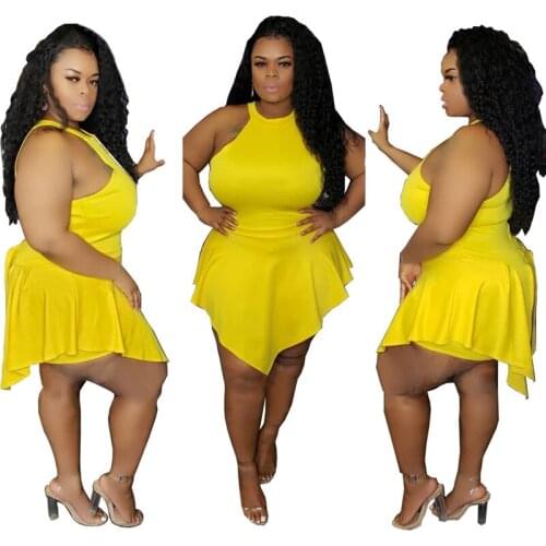 Summer Womens Sexy Jumpsuit Shorts Back Zipper Solid Color Sleeveless Halter Collar Fake Two Piece Large Size Jumpsuit Slim