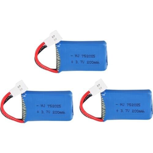 3.7V 200mAh LiPo Battery for Syma X4 X11 X13 RC Quadcopter Drone Parts 3.7V Rechargeable Li-polymer Battery 752025 1-10pcs