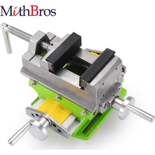 MithBros 3 inch Cross Slide Drill Press Vise 2 Way X- Y Compound Worktable Bench Vise Cross Slide Mill Drill Press milling Vise