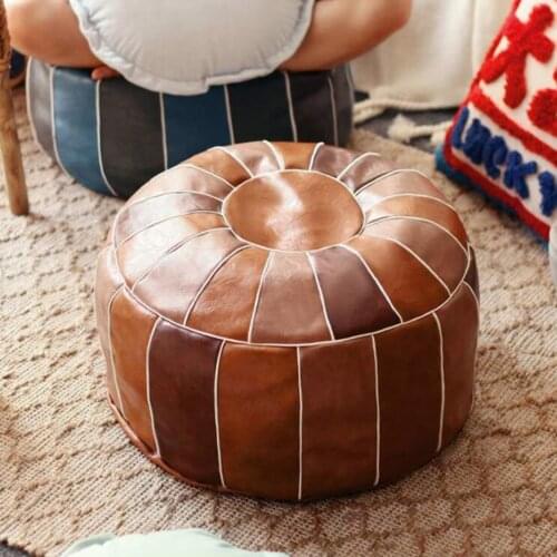 Unstuffed Boho Moroccan Pouf Cover Footstool Storage Ottoman Floor Cushion Premium Home Decor under Desk Wedding Gifts