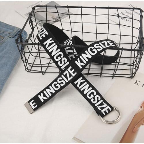 2018 New Woman Gothic Harajuku Street Belt Canvas Punk Letters Printed Jeans High Quality Canvas Belt Big Size Belts Waist Belt