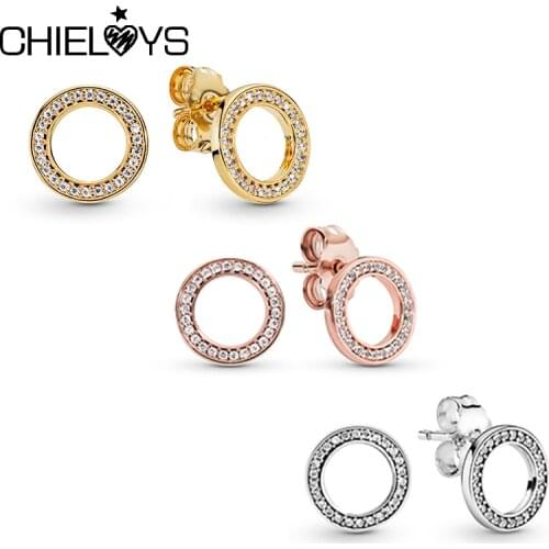 CHIELOYS 2019 New Vintage Earrings Crystal Bling Brand Stud Earrings For Women Girls Christmas Gfit Fashion Wedding Jewelry