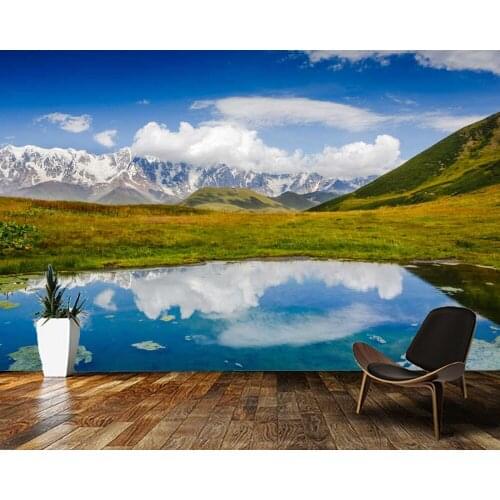 Papel de parede Beautiful alpine meadow nature landscape 3d wallpaper,living room tv wall bedroom wall papers home decor mural