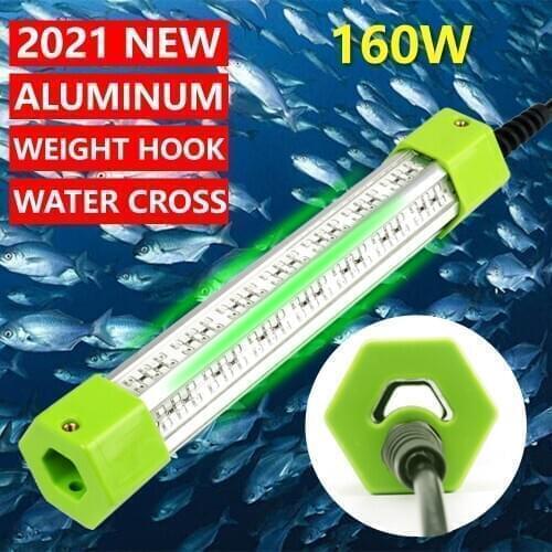 DC 12V 70W 160W 6 Sides Green White Blue Yellow Aluminum High Power LED Fish Submersible Underwater Fishing Light