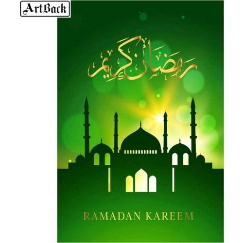 Full square religion 5d diamond painting Ramadan kareem Islamic new arrival Muslim sticker 3d diy round diamond mosaic 40x60cm