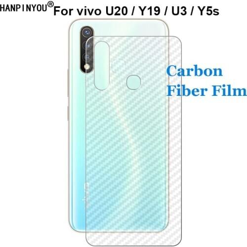 For vivo U20 Y19 U3 Y5s 6.53" Durable 3D Anti-fingerprint Carbon Fiber Back Film Screen Protector (Not Tempered Glass)