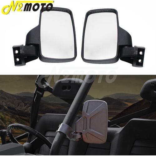 For Can Am 2"/1.75" Rectangle Rear View Mirror Side Mirrors Shock-proof UTV Mirror For Polaris Ranger RZR S XP 800 / 900 / 1000