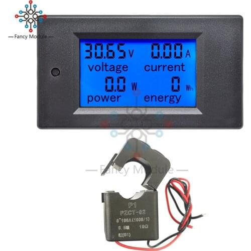 PZEM-061 AC 100A 80-260V Digital Energy Meter Voltage Power Watt Meter Power Energy Voltmeter Volt Watt Meter LCD Panel with CT