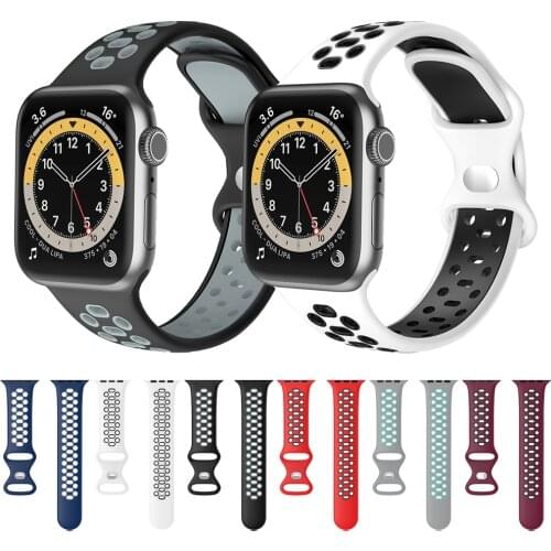 Soft Silicone Bands For Apple Watch 42MM 44MM 38MM 40MM For Women and Men Replacement Strap for iWatch Series 6 5 4 3 2 1 SE