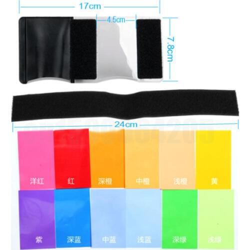 10pcs 12 Color Flash Diffuser softbox for 600EX 580EX II 430EX 320EX 270EX Flash Gel Filter Diffuser Lighting Free ship