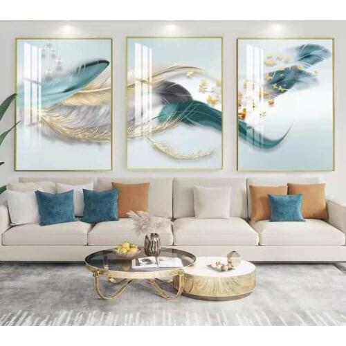 Modern Living Room Decoration Painting Dining Room Bedroom Feather Abstract Geometric Sofa Background Wall Mural