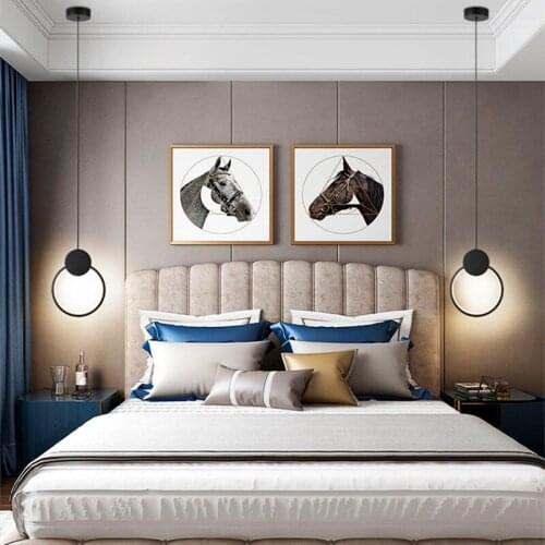 Modern Ring LED Chandelier Bedside Bedroom Kitchen Fixture Chandelier Home Decoration Accessories Indoor Lighting