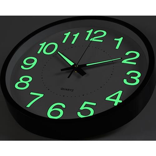 12 Inch Moon Luminous Wall Clocks Fashional Circular Quartz Clocks Home Decor Bedroom Decor Glowing In The Dark Relogio de pared