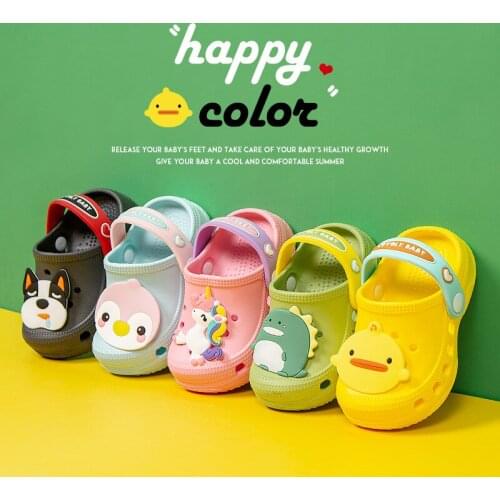 Unicorn Slippers for Boy Girl Rainbow Shoes 2021 Summer Toddler Animal Kids Outdoor Baby Slippers PVC Cartoon Kids Slippers