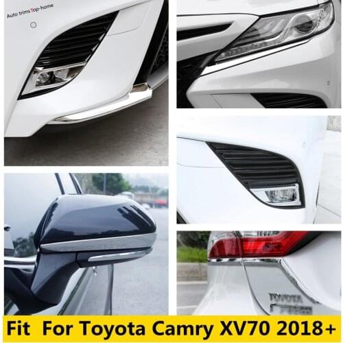Yimaautotrims Chrome Exterior Refit Kit For Toyota Camry XV70 2018 - 2021 Rearview Mirror / Front / Tail Fog Lamps Cover Trim
