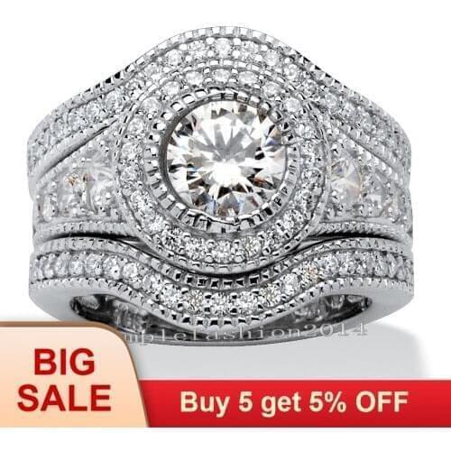 Creative 3pcs/set Wave Rings Mid Finger Stacking Rings For Women 925 Silver Filled Stack Rings Set Wedding Band Lovers