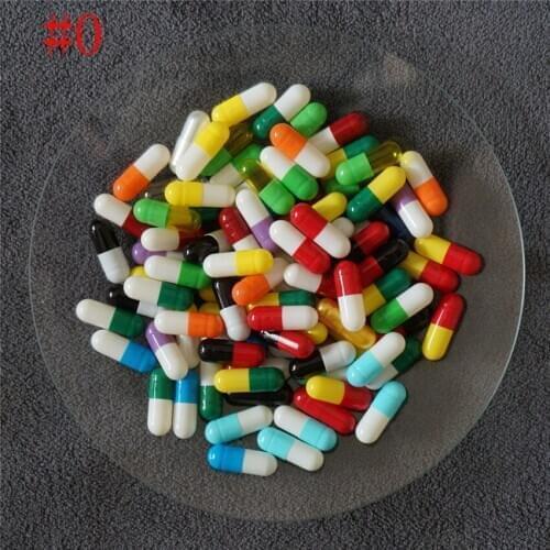 0# 2000pcs 0 size High quality colored hard gelatin empty capsules, hollow gelatin capsules ,joined or separated capsules