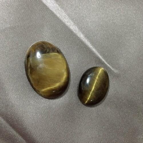 1pc 13x18/18x25mm No Hole Beads Oval Yellow Tiger Eye Stone Cabochon Jewelry Accessories Cabochon DIY Making for Rings Pendants