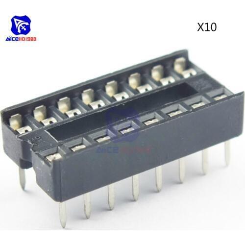 10PCS 16-Pins 16 Pins 16P DIP IC Sockets Adaptor Solder Type Socket 100% Original DIY High Quality