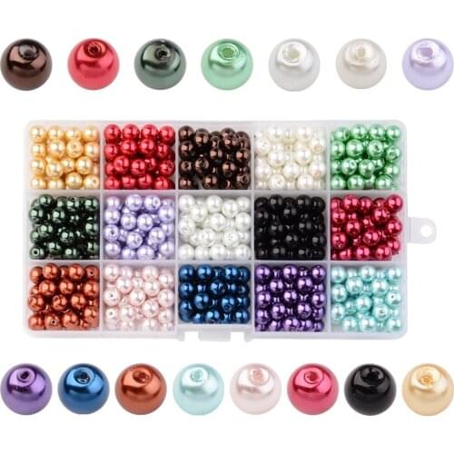 15 color 4-10mm glass imitation pearl bead combination DIY beaded jewelry accessories wholesale bracelets for women