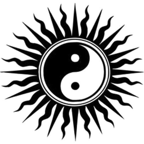 16.5cm*16cm Yin Yang Oriental Buddhist Relaxation Vinyl Car Sticker Black/Silver S3-5978