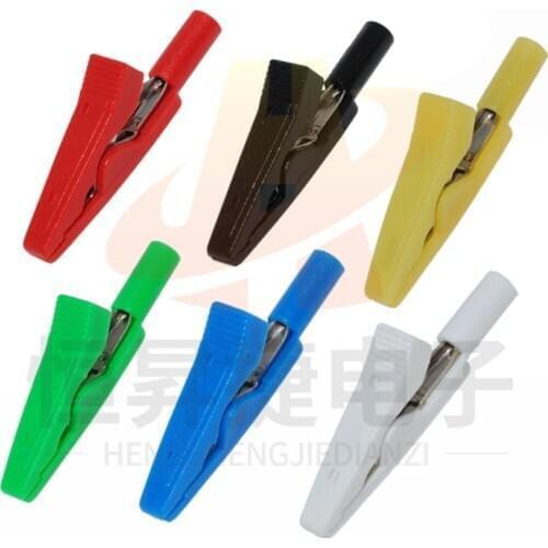 2Pcs Battery Test Lead Alligator Clips 2MM 10A 43mm Alligator clip clamp Crocodile Car Caravan Van