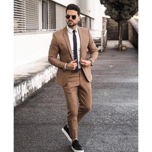 2021 New Arrival Groom Wear Slim Fit High Quality Wedding Dress Business Suits Prom Party Suits Two Pieces Suits(Jacket+Pants)