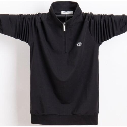 2021 Autumn Men Polo Shirt Cotton Men Business Casual Male Polo Shirt Long Sleeve zipper lapel Collar Polo Shirt Plus Size M-6XL