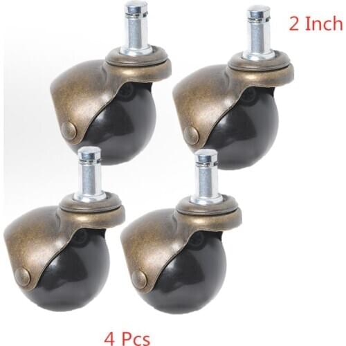 4 Pcs/Lot 2 Inch Circlip Sofa Universal Wheel Low Center Of Gravity Earth Inserted Rod Furniture Caster Silent Pulley
