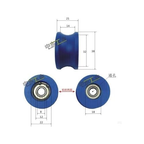 4Pieces/Lot Diameter:38mm Nylon Sheave Concave Wheel Automatic Door Pulley Shift Door Hanging Wheels Accessories