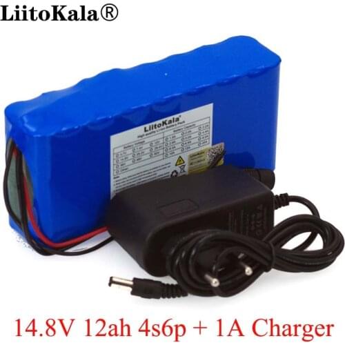 LiitoKala 14.8V 12Ah 4s6p 18650 li-iom battery pack night fishing lamp heater miners amplifier batteries with BMS+16.8V Charger