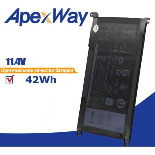 Apexway Laptop Battery WDX0R T2JX4 3CRH3 WDXOR for Dell Inspiron 13 5000 5368 5378 7368 14 7000 7560 7460 5567 15MF FW8KR