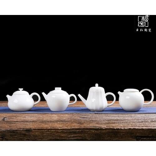 Whiteware Teapot Jade Porcelain Product Pot Ceramic Medium and Small Play Teapot Kung Fu Tea Set Japanese Tea Pot Yixing Teapot