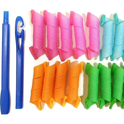 No Heat Magic Hair Curlers Rollers Lightweight Fashion Easy Hair Curler Spiral Roller 20-75CM For Women Heatless Waves
