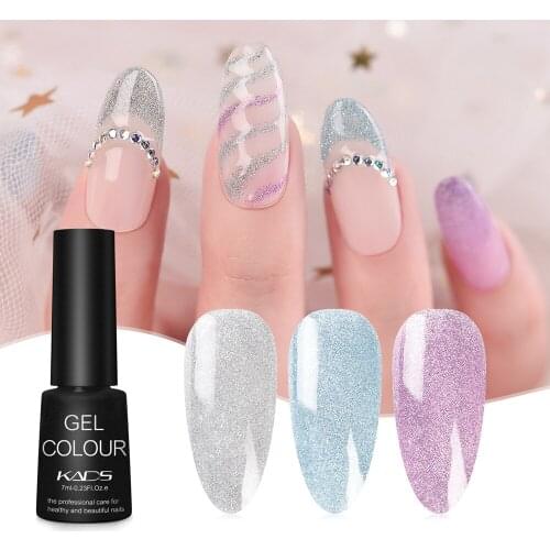 7ml Sparkling Gel Nail Polish Reflective Glitter Nail Gel Semi Permanent LED Soak Off UV Gel Lacquer 6 Colors Optional Nail Gel