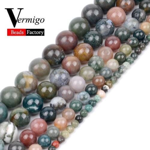 Natural Stone India Agates Beads For Jewelry Making Round Onyx Loose Beads 4 6 8 10 12mm Diy Bracelet Necklace 15inches Perles