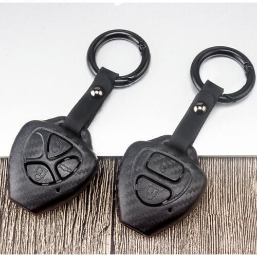 Carbon fiber Car Remote Key Case Cover for Toyota Tarago Hilux Camry Crown Corolla RAV4 Vitz Aqua Land Cruis Celica car styling