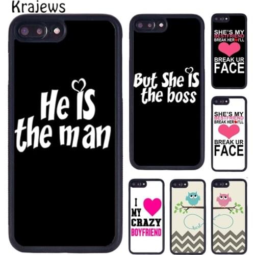Krajews Lovers BFF Couple Best Friends Matching Phone Case For iPhone X XR XS 11 12 Pro MAX 5 6 7 8 Plus Samsung S7 S8 S9 S10