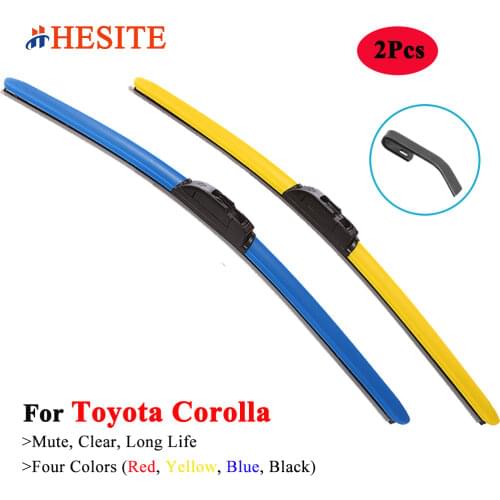2Pcs Colorful Windscreen Hybrid Wiper Blades for Toyota Corolla Wagon Hatchback Saloon Verso Fit H1 U J Hook Arms Year 2001-2019