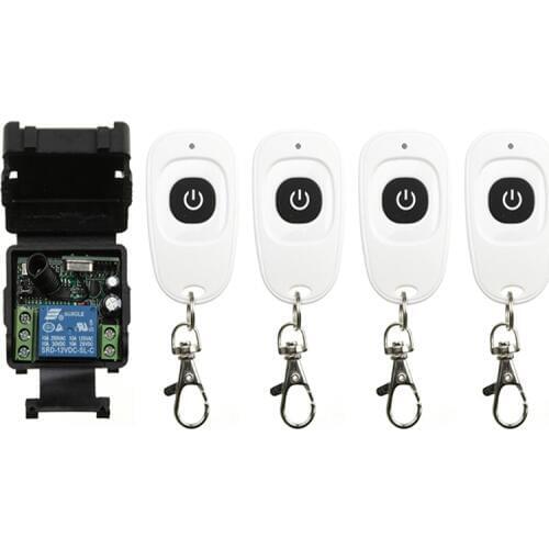 DC12V 24V 1CH 1 CH Mini Wireless RF Remote Control Light Switch 10A Relay Output Radio Receiver Module+one-button Transmitter