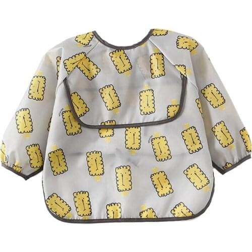 Baby Kids Toddler Long Sleeve Scarf Waterproof Art Smock Feeding Bib Apron Pocket Infant Boys Girls Burp Cloth