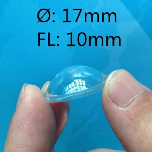 Round diameter 17mm focal length 10mm high quality led lens