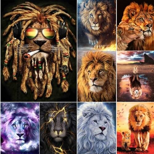 Diamond Painting Lion 5D Diy Full Drill Animals Embroidery Animals Cross Stitch Kits Handwork Hobby Gift Home Decor Art Pictures